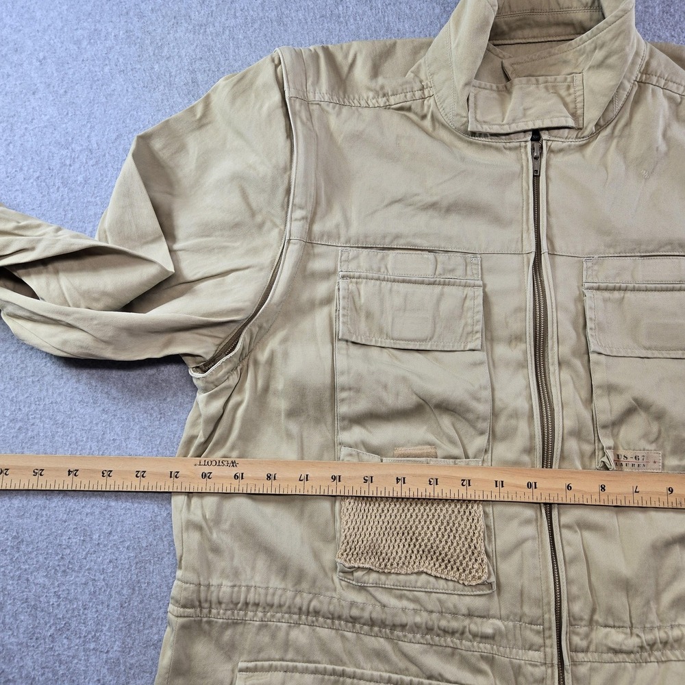 Vintage Lauren Ralph Lauren Jacket Womens M Beige Cotton Twill Military Zip - Picture 11 of 16